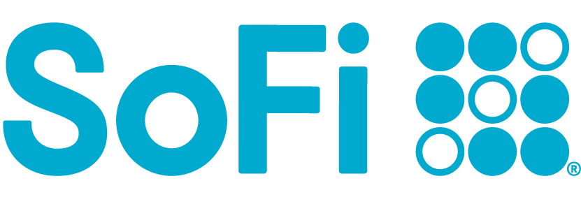 SoFi and logo in blue