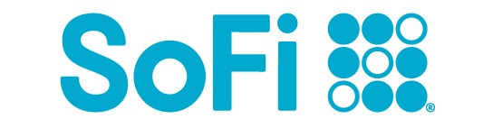 SoFi name and logo in blue