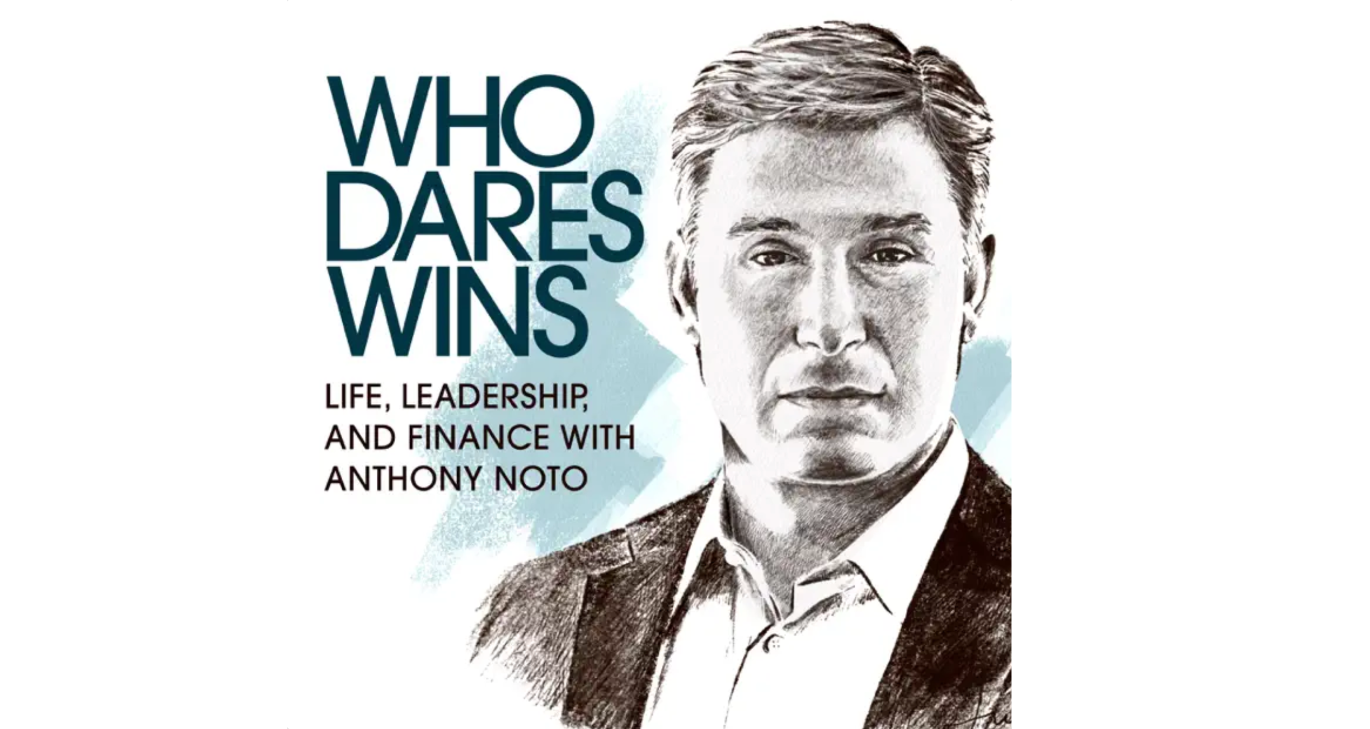 The title Who Dares Wins next to a drawing of CEO Anthony Noto